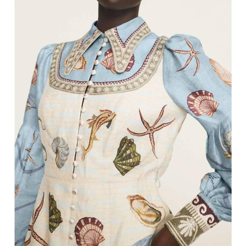 NEW ALEMAIS bath house shirtdress in multi - Picture 3 of 4